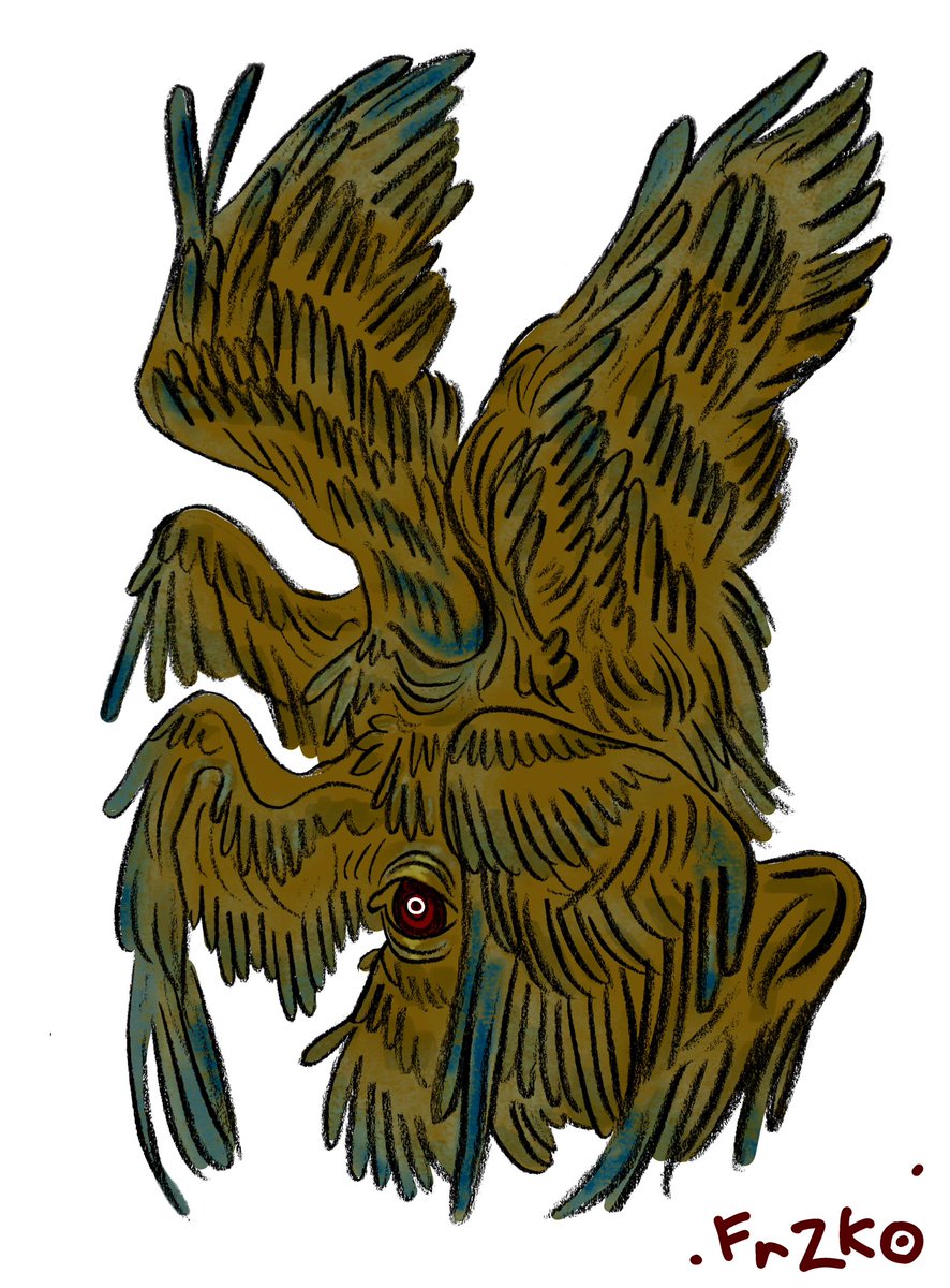 FRZK__'s tweet photo. это Ангел Массового Поражения (АМП) его зовут Месть Серафима #artconcept я скетч покрасила https://t.co/q8Nte8cLxG