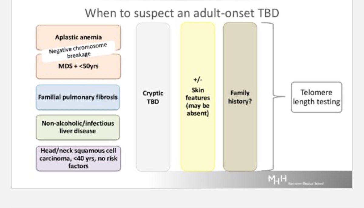 When to suspect adult #telomere biology disorder #TBD #ASH23