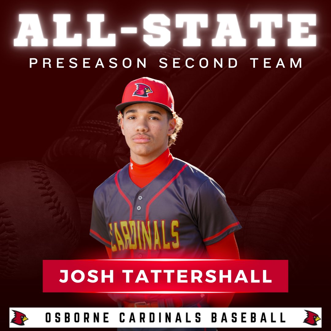 Congrats @JoshuaTattersh3 on your selection to the GA Dugout preview Preseason All-State 2nd team. Huge accomplishment for this hard working young man. The sky is the limit!! #FAMILY #theCARDINALway @osbcardinals @OsbornePrincip1 @rlosbornehs