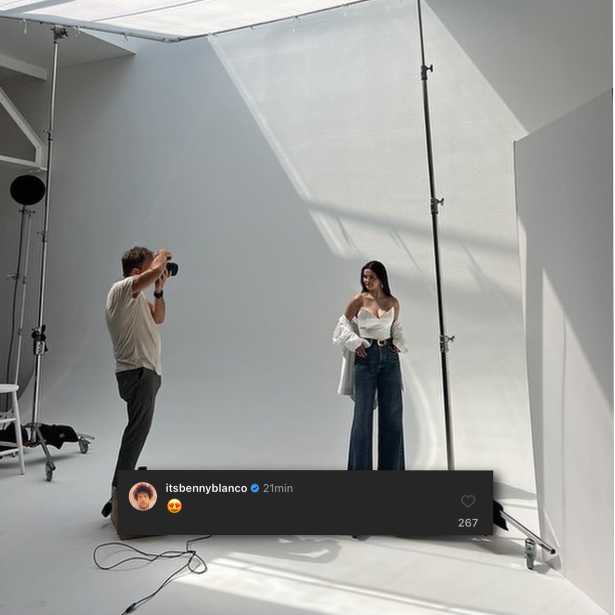 updateselenas's tweet image. O namorado de Selena Gomez, Benny Blanco, também deixou um comentário no post mais recente dela.