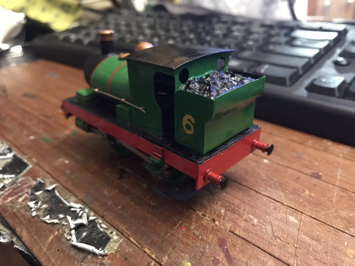There we go! Percy has a cab once more. Paint finish is vastly improved, cab looks more accurate to the original brass kit, and he even has a number. Hopefully that’s the last I have to do on this little green caterpillar. Aside from the cab handrails of course