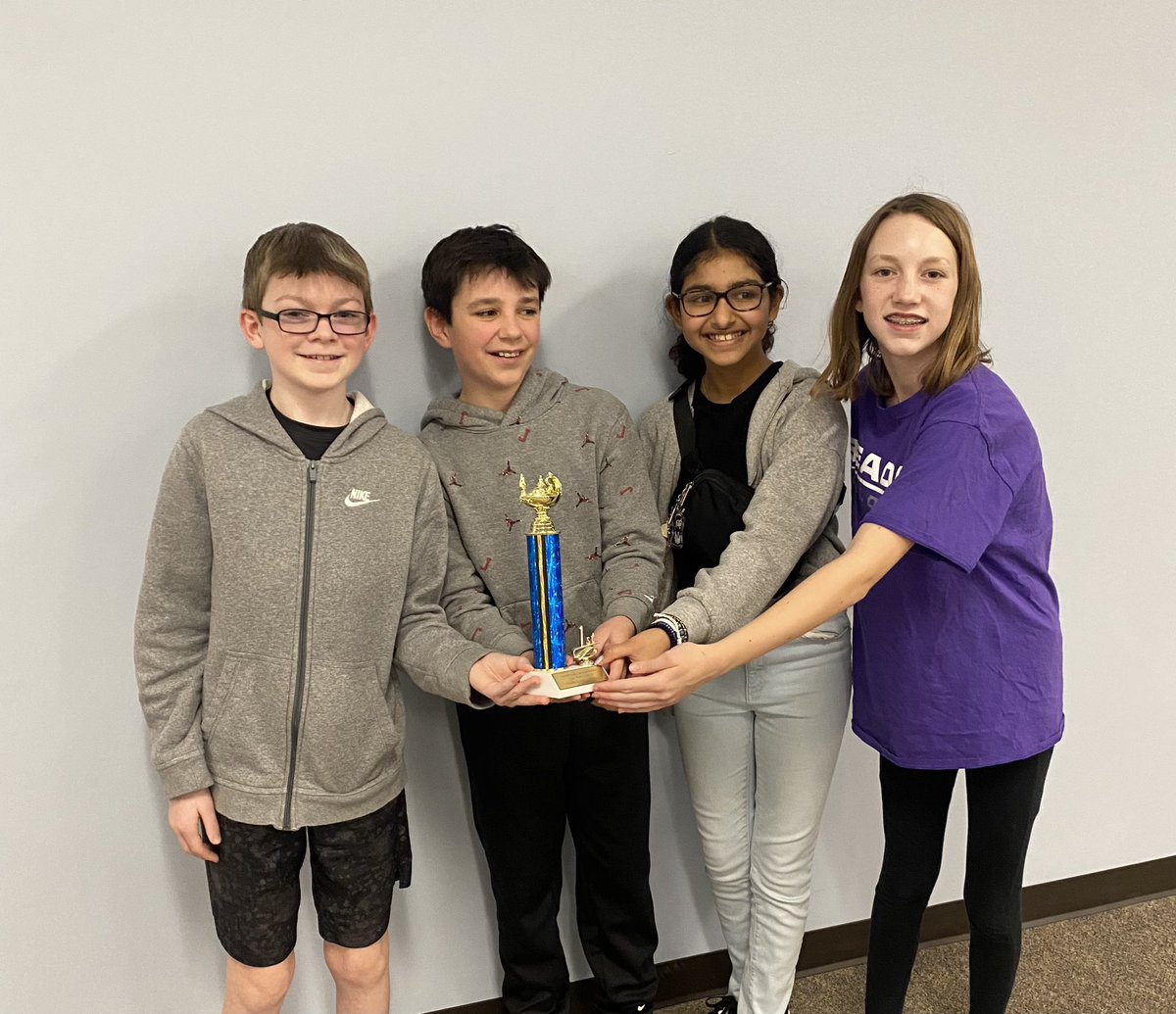 BMSHAL_Hahn's tweet photo. Congrats to the BMS B Quiz Bowl team for taking 1st place and the BMS A team for taking 3rd place in a field of 20 teams at the Cornerstone Quiz Bowl today! @BMSActivities @MPS_HAL @MPS_Beadle https://t.co/ZWVwLwhYhW