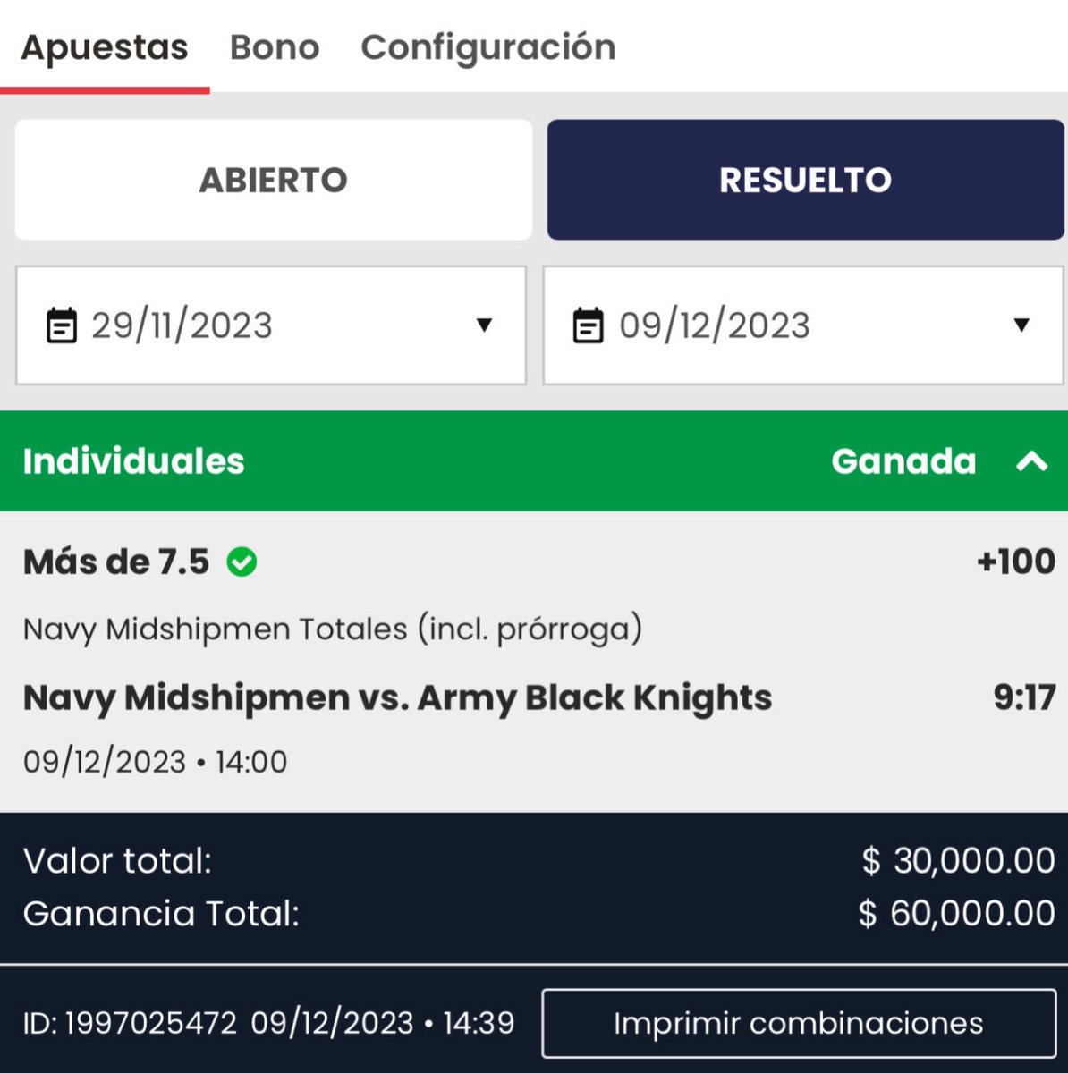 PiojoPicks's tweet photo. No tienen idea de cómo la sufrí. 
Pero se cobró ✅✅✅

#NCAAF 

Navy vs Army https://t.co/v0abxYWIxL