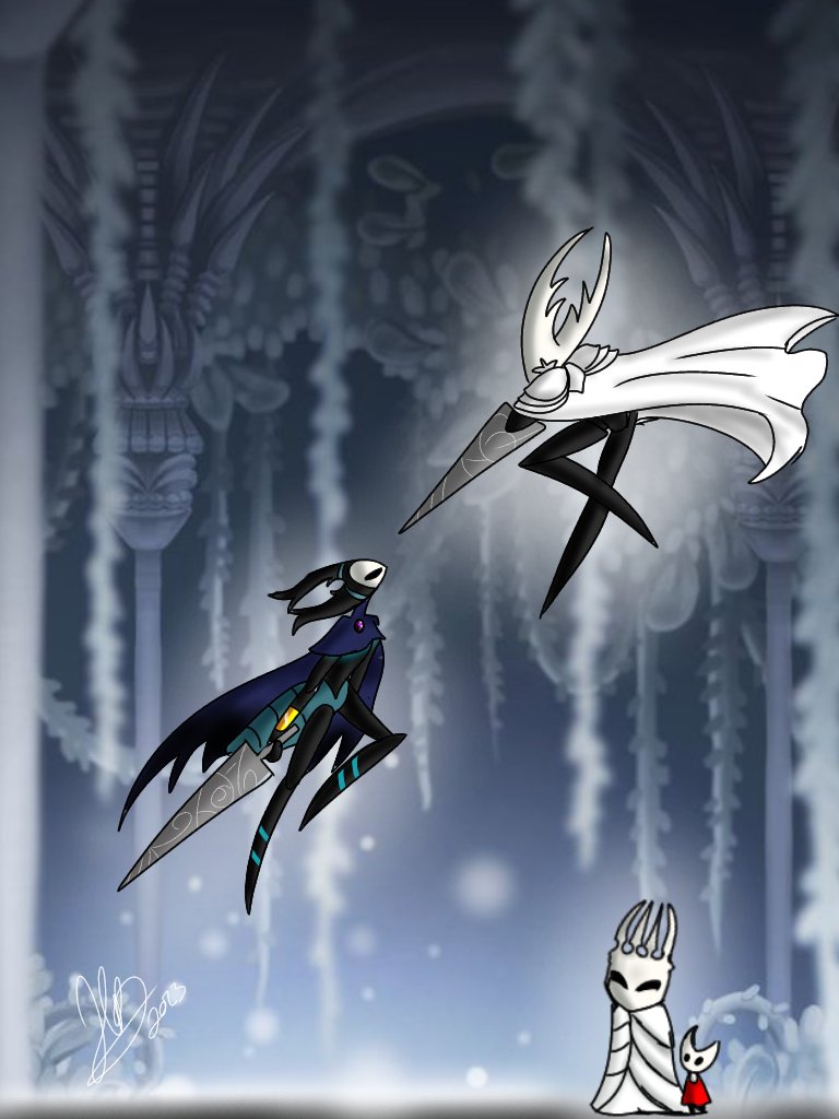 HinaHancock's tweet photo. Training days my oc netkin with vessel
#hollowknightfanart #paleking #purevessel #ocxcanon #netkin https://t.co/e5MqPhan94