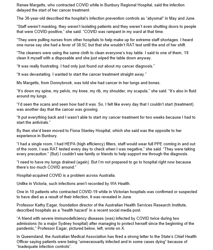 BigBadDenis's tweet photo. Vulnerable Perth patient groups claim hospital complacency is putting chances of survival at risk. By @Flinty_01 

"Cancer sufferers are urging health bosses to do more to stop the spread of COVID within hospitals, as a new infection wave hits."

Source: https://t.co/XqwM1osT4c https://t.co/wvTBy7ZRE2