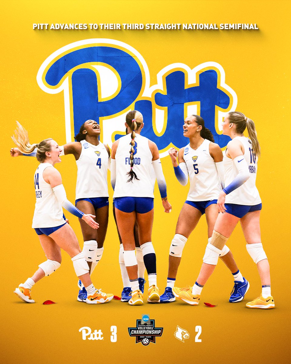 Pitt_VB's tweet image. WE’VE DONE IT AGAIN! WE’RE HEADED TO THE NATIONAL SEMIFINALS‼️