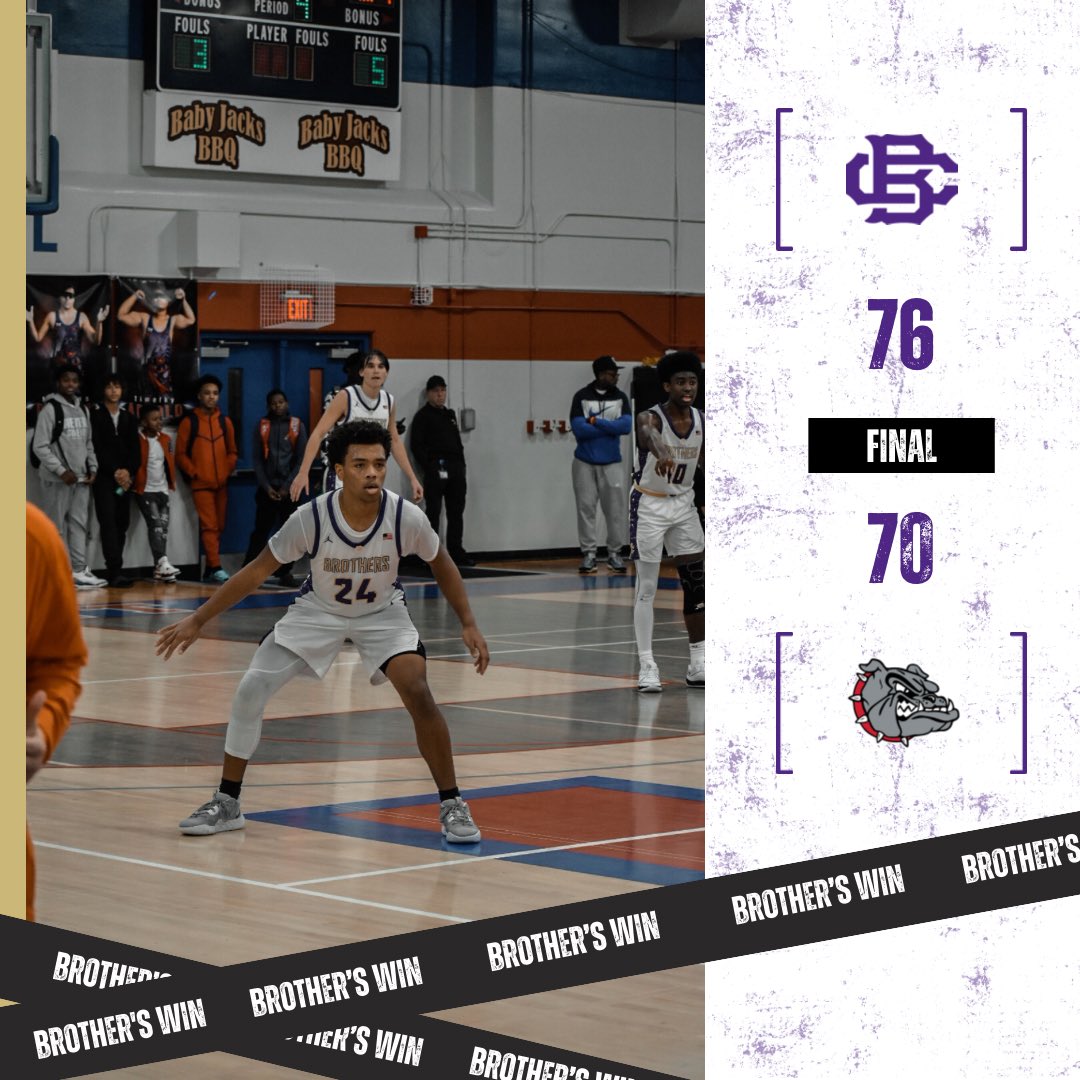 Great team win! Ashton Hudson (aka Slimey) goes off for 33 P! Carson Chandler adds 13 P; Keeper Jackson (in limited minutes) adds 12 P; BJ Brown adds 8 P, 10 R & 9 A; Jackson Saatkamp adds 10 P, 7 R & 5 A. #GoBrothers