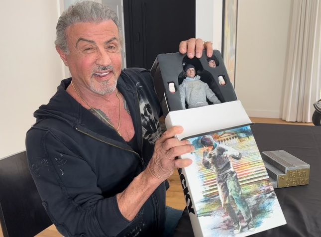 I think that smile says we did a good job! Our “Underdog” 1/6 scale action figure is now on presale! Jump on it quick. We will not have many of these. Thank you @converse for the collaboration! More to come. #sylvesterstallone #slystallone #rockybalboa #sixthscale #actionfigure