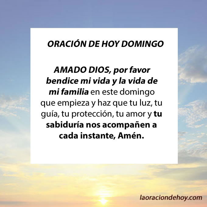 Oración del Domingo 10 de diciembre de 2023.