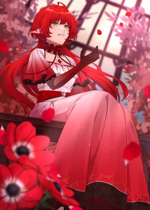 #今年も残りわずかなので今年一番伸びた絵を貼るアネモネちゃんでした❁⃘*.゜ 