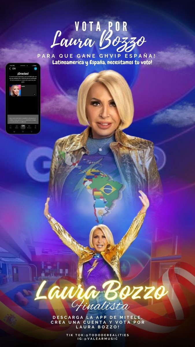 4080Marisol's tweet image. LATAM  y España están presentes para votar a la única merecedora de ganar GHVIP España; por ser real con sus defectos y virtudes desde el minuto uno y no cansarse de darnos entretenimiento .
Única merecedora en ganar 👑🔥
#GHVIP09D
#GHVIP10D 
#GHVIP9D 
#LAURABOZZOGANADORA