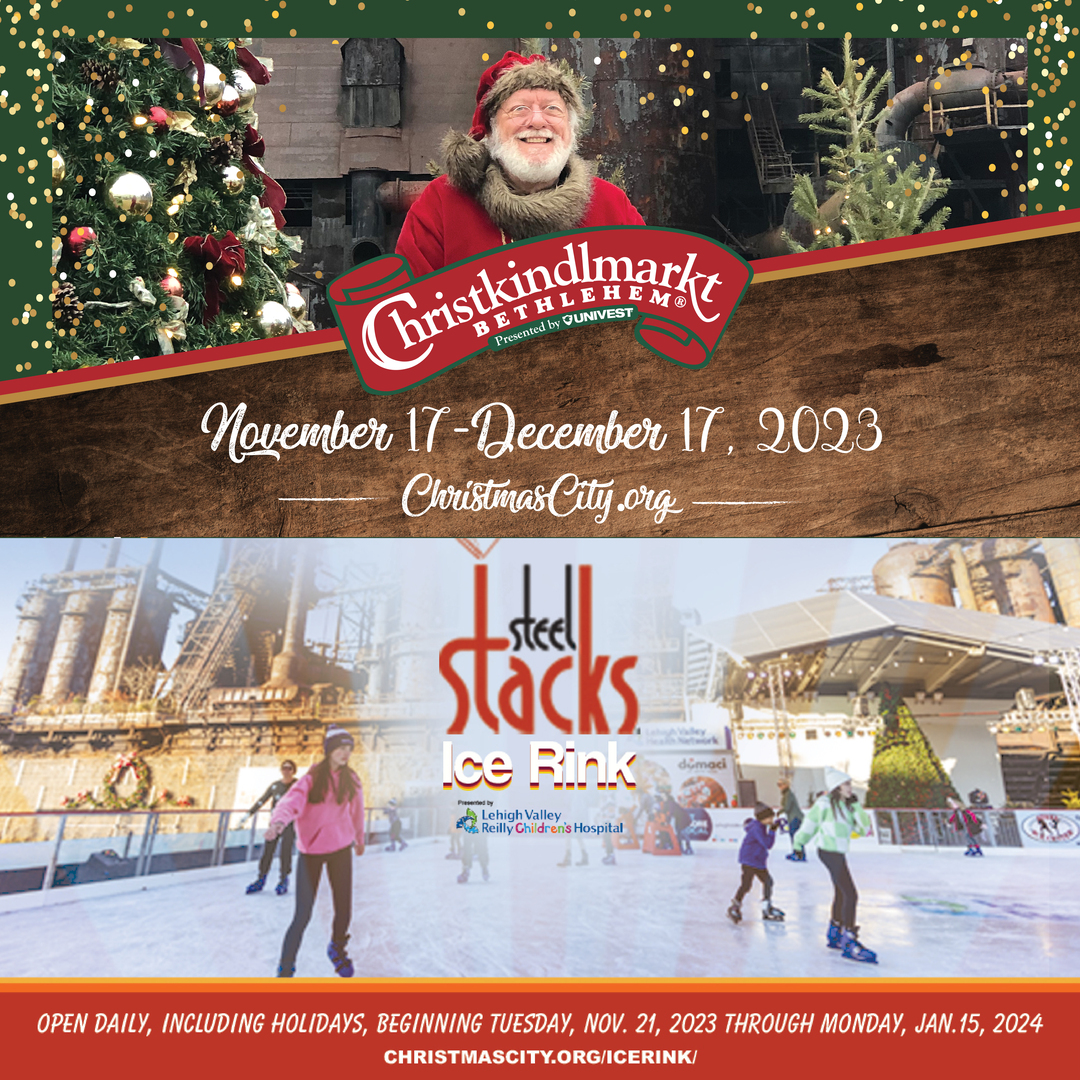 Between Christkindlmarkt pres. by Univest and the Ice Rink at SteelStacks pres. by Lehigh Valley Reilly Children’s Hospital, there's so much magic to go around at @SteelStacks. ✨ Plan your trip today👉brnw.ch/21wFb9A