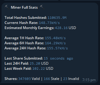 Print_Mining's tweet photo. The Print Mining Telegram Bot

An intuitive UI for you to:

- Stake your $PRINT
- View Hash Rate
- Estimate Earnings
- Shares submitted
- Real earnings (24 hour / Week)

Set up an automatically recurring stake of your $PRINT to ensure your mining rewards roll over month on month! https://t.co/xIXDZzWls2