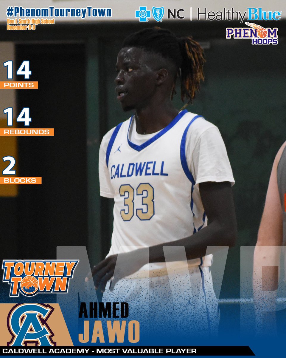 FINAL Saturday Game 5 #PhenomTourneyTown 

Caldwell Academy 71
J3 Swindell 17p 6r 4a 4s (MVP)
Ahmed Jawo 14p 14r (MVP)
Jaylen Cross 14p 3r 4a 

Orange 45
Xandrell Pennix 12p 6r 
Ryan Honeycutt 13p 7r 

#HealthyBlue 
#Medicaidexpansion 
#Healthyliving 
#ChooseHealthyBlue