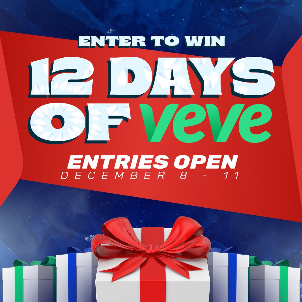 veve_official's tweet image. Celebrate the season with VeVe’s biggest sweepstakes of 2023 - the #12DaysOfVeVe! 🎁

Enter for a chance to win NOW thru Mon, 11 Dec at 11:59 PM PT. We'll announce 10 winners a day from 12-23 Dec - that's 120 prizes over 12 days 🎉

Rules + Entry: go.veve.me/47IMnMi