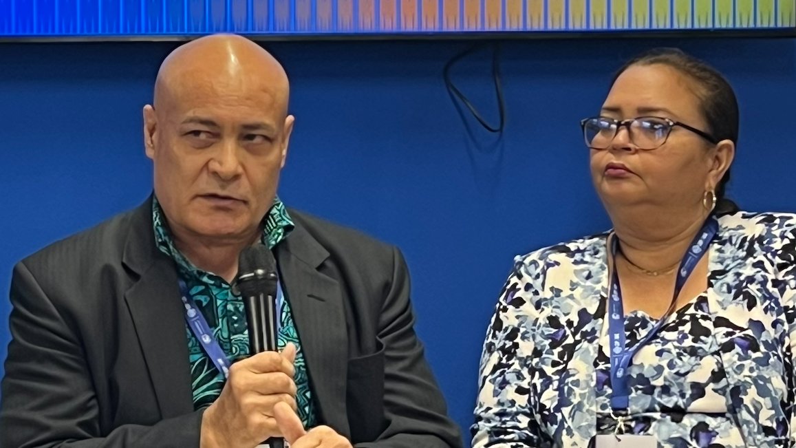 ForumSEC's tweet photo. Moana-Vanua, Ocean-Land - For Pacific peoples, both are an intrinsic part of our identity, and our team joined a @MonashUni @COP28_UAE event sharing our #Pacific2050 journey towards a formalised dialogue focussed on the #OceanClimateNexus within annual #COP climate talks. #SDG14 https://t.co/okLvx4WAIH