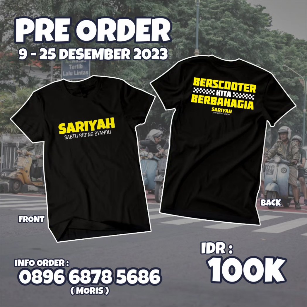 𝗢𝗣𝗘𝗡 𝗣𝗥𝗘 𝗢𝗥𝗗𝗘𝗥 𝗧-𝗦𝗛𝗜𝗥𝗧 𝗦𝗔𝗥𝗜𝗬𝗔𝗛 𝗲𝗱𝗶𝘀𝗶 "𝗕𝗘𝗥𝗦𝗖𝗢𝗢𝗧𝗘𝗥 𝗞𝗜𝗧𝗔 𝗕𝗘𝗥𝗕𝗔𝗛𝗔𝗚𝗜𝗔"
𝗛𝗮𝗿𝗴𝗮 𝟭𝟬𝟬𝗞 𝗯𝗼𝗻𝘂𝘀 𝘀𝘁𝗶𝗸𝗲𝗿
𝗢𝗿𝗱𝗲𝗿 𝗵𝘂𝗯𝘂𝗻𝗴𝗶 𝗠𝗼𝗿𝗿𝗶𝘀 𝘄𝗮 𝟬𝟴𝟵𝟲-𝟲𝟴𝟳𝟴-𝟱𝟲𝟴𝟲 ( @morrysalberto ) 
#𝘀𝗮𝗿𝗶𝘆𝗮𝗵