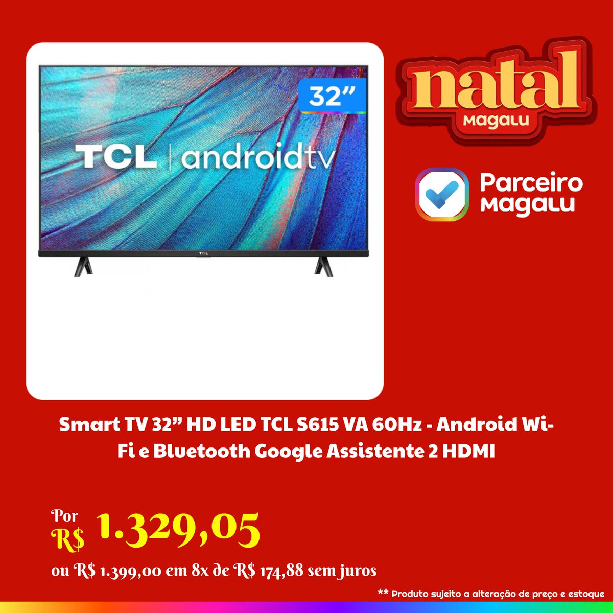 rogeriodv_'s tweet image. ✔️ Vivencie a melhor experiência com a Smart TV TCL S615! 📺
✔️ Imagem em alta definição HD LED de 32.
#SmartTVTCL #QualidadeExcepcional #EntretenimentoPerfeito

❌ DE: 1.899,00
✅ POR: 1.329,05

OU 8x de R$ 174,88 sem juros

🔗 COMPRE AQUI👇
divulgador.magalu.com/Av_La2=S