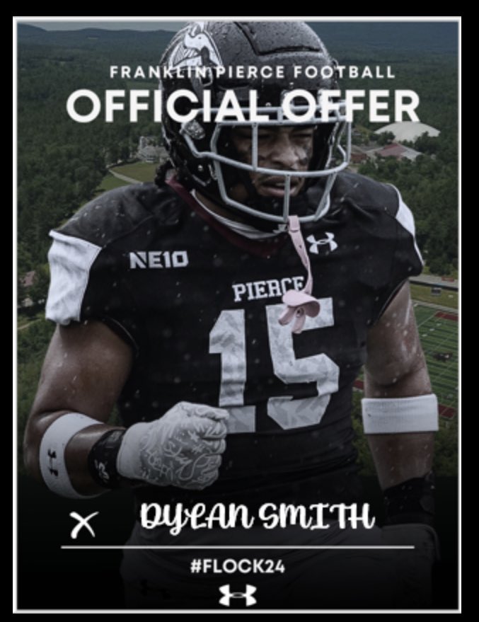 Dylan Smith (@dylan_smith_2) on Twitter photo #AGTG Very blessed to receive a official scholarship offer to <a href="/Ravens_FB/">Franklin Pierce Football</a> after a great visit! <a href="/CoachJT_Hiscoe/">JT Hiscoe</a> <a href="/Coach_GAS/">Russell Gaskamp</a> <a href="/WRCoachVannucci/">Mike Vannucci</a> <a href="/FBcoachMitchell/">Roger Mitchell</a> #AGTG Very blessed to receive a official scholarship offer to <a href="/Ravens_FB/">Franklin Pierce Football</a> after a great visit! <a href="/CoachJT_Hiscoe/">JT Hiscoe</a> <a href="/Coach_GAS/">Russell Gaskamp</a> <a href="/WRCoachVannucci/">Mike Vannucci</a> <a href="/FBcoachMitchell/">Roger Mitchell</a>