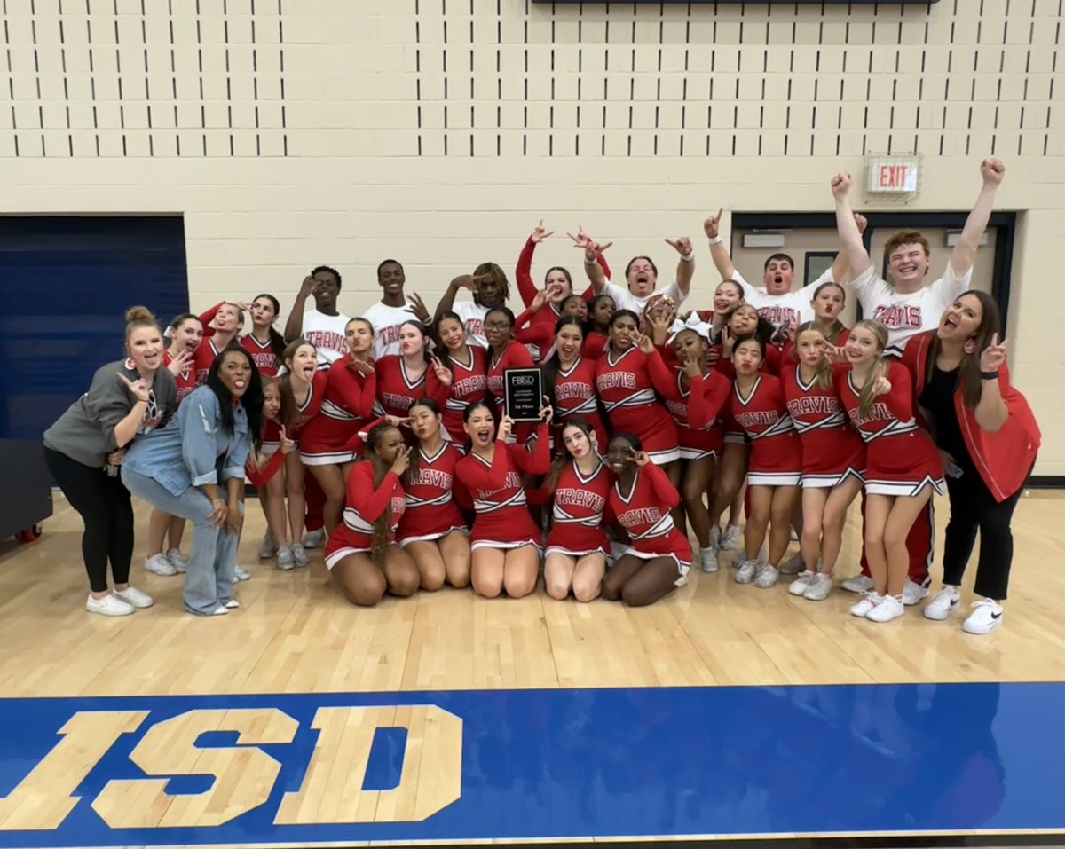 YOUR 1ST PLACE IN FBISD COED TEAM!! ❤️🤍📣We couldn’t be more proud. Next stop… STATE!