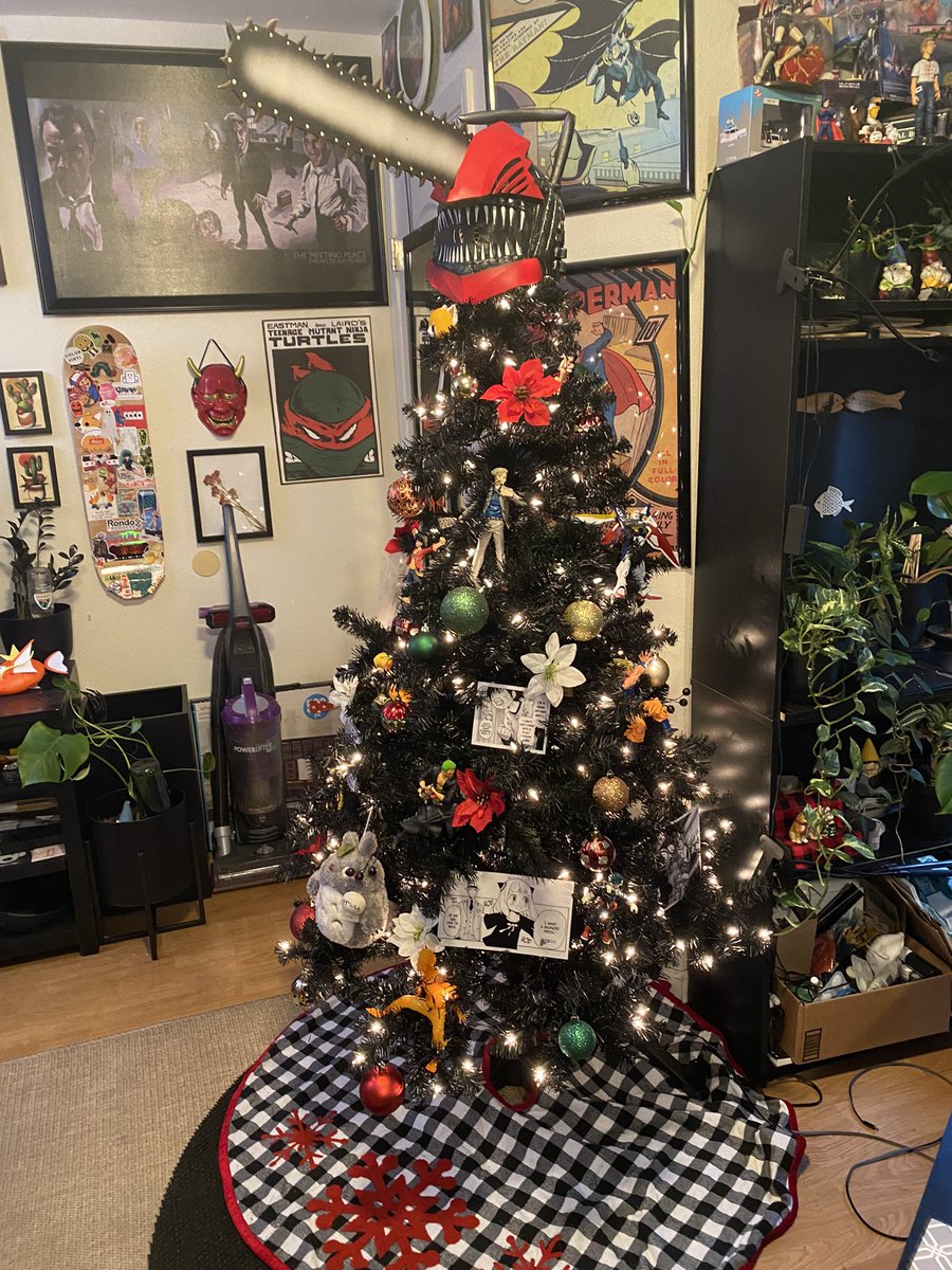 Every year <a href="/nopenotval/">Vａl 🌿</a> &amp; I do a theme for our Xmas tree—this year we decided to dedicate tree decor to our shared love of Anime. Our 2023 Holiday is WEEBMAS.

This is easily the dumbest fucking tree we’ve ever done &amp; a fitting choice for this busy ass year we had!