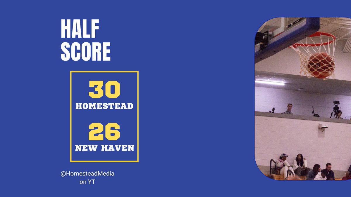 We've already made it to the half and Homestead leads 30-26! 
Don't miss the second half of this game! Tune in LIVE @ HomesteadMedia on YT!!!!