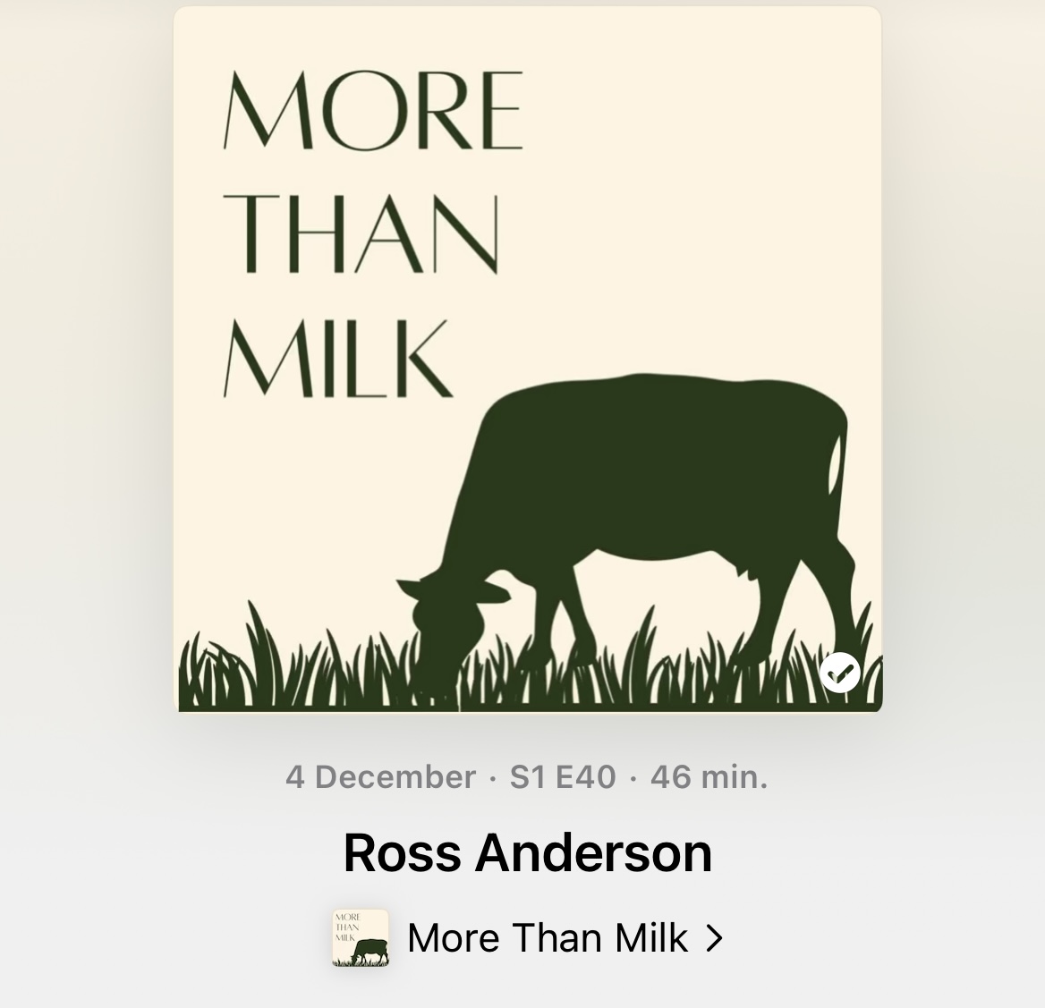My brother was on the podcast More Than Milk and I learned more about farming in this 45 minutes than I did in the previous 45 years podcasts.apple.com/au/podcast/mor…