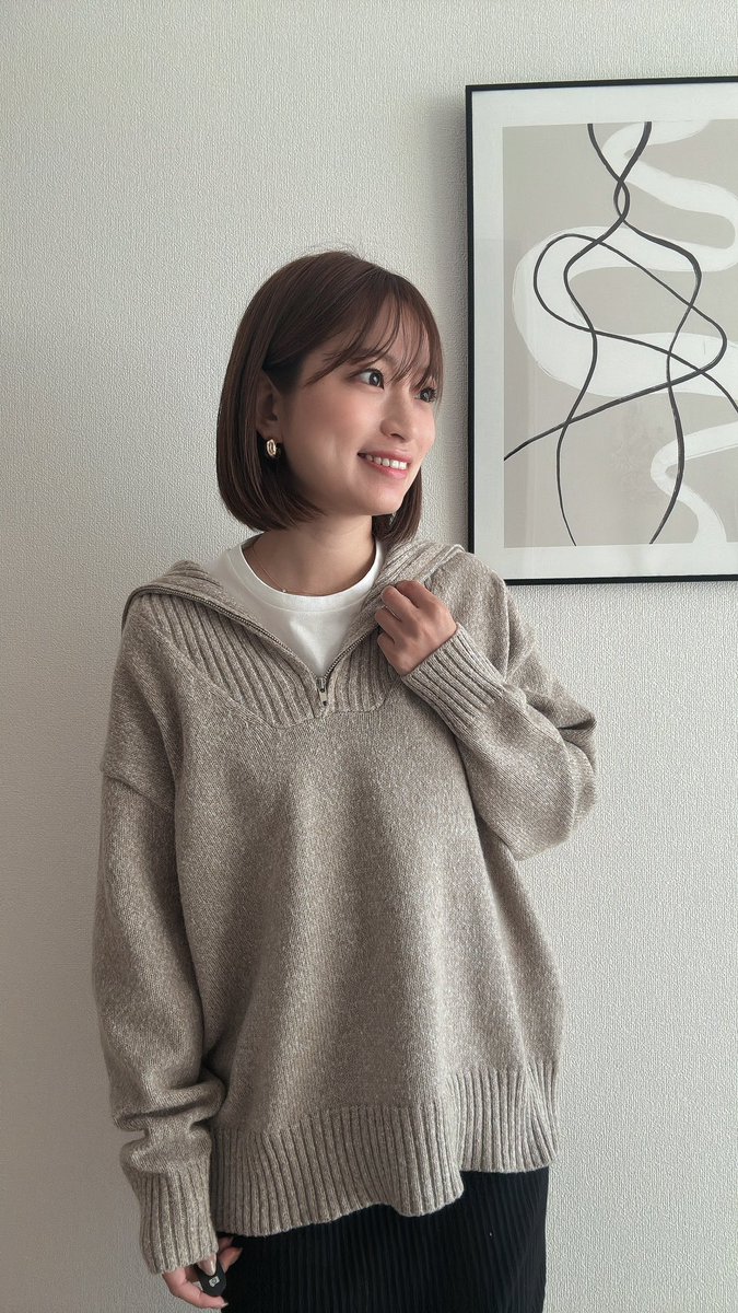reshine15's tweet photo. 今流行りのハーフジップニット💕
カジュアル派におすすめしたい！！
NOAHL  
MIXニットジップハーフ
ベージュ
¥6,490
クーポンがあるのでよかったら使ってみてくださいね☺️

↓クーポンコード

【　ig23123  】

※クーポンコードで20%off
※会員登録で500円off https://t.co/DX1C7O72hE