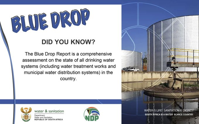 SAfmRadio's tweet photo. #SAfmJSB @MichConstant 

#DropReports | The Blue Drop report is an assessment of the state of all 958 Water Supply Systems (WSS) in each of the 144 Water Services Authorities (WSA) in the country.

https://t.co/5bw2V3YIth https://t.co/luSaXA4MXE