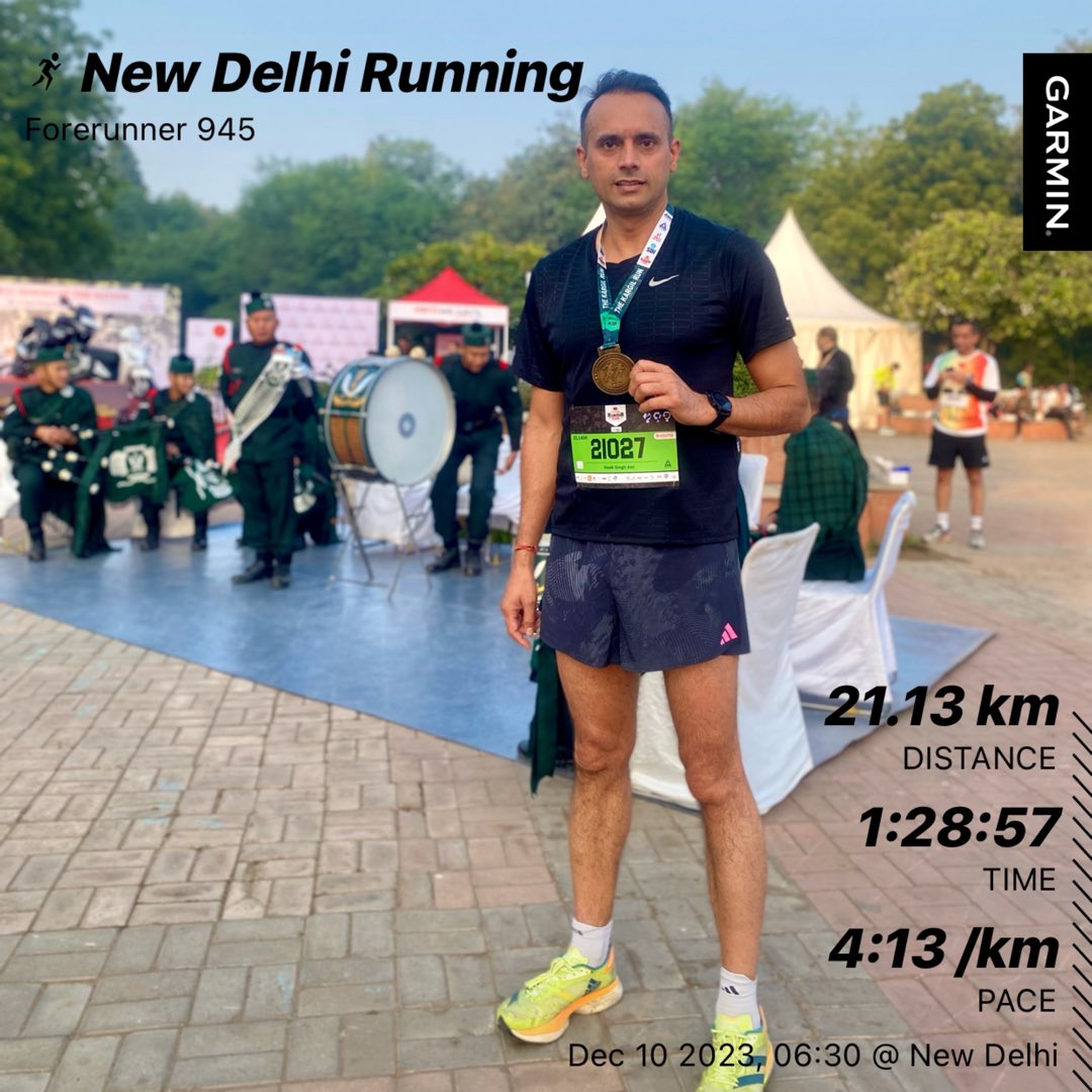 colonel_vivek's tweet photo. #honourrun 21 kilometers to honour 21 years of service to the nation!! #VeteranJourney #VeteranRun
First sub ninety finish on this special day!! #Runningwithpride #marathoner @DIAV20 https://t.co/aRiCqQ3g8r