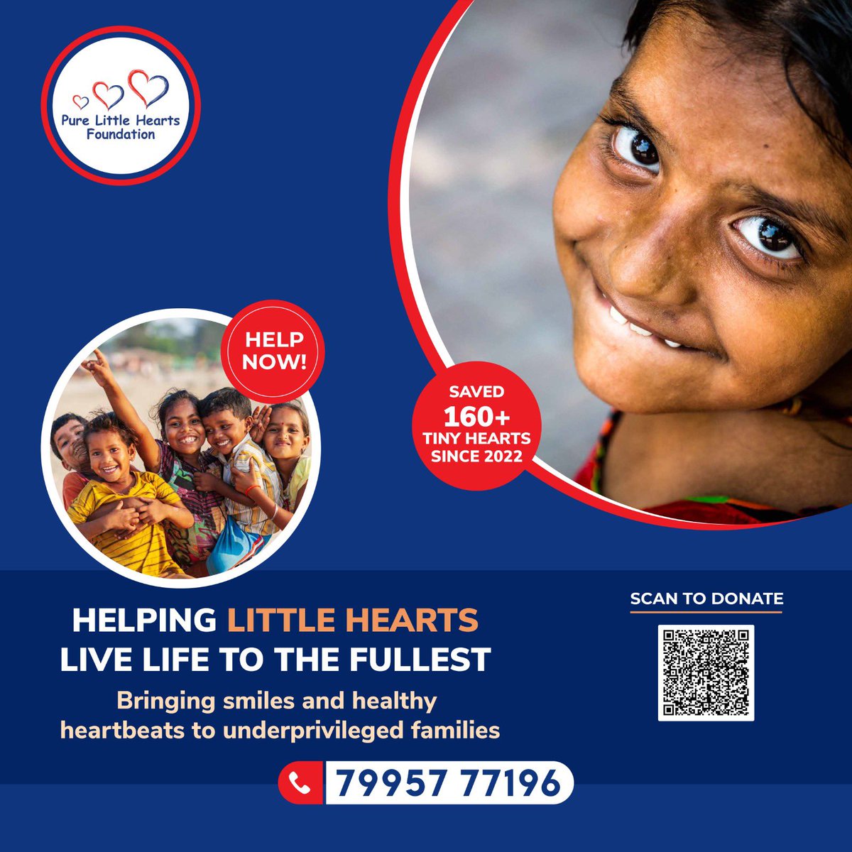 Seeing little ones go through some illnesses is the most excruciating pain. Save people from this pain along with Pure Little Hearts Foundation and donate now to fund heart treatments for under-privileged children.

#PureLittleHeartsFoundation #HealthyHearts #SaveLittleHearts