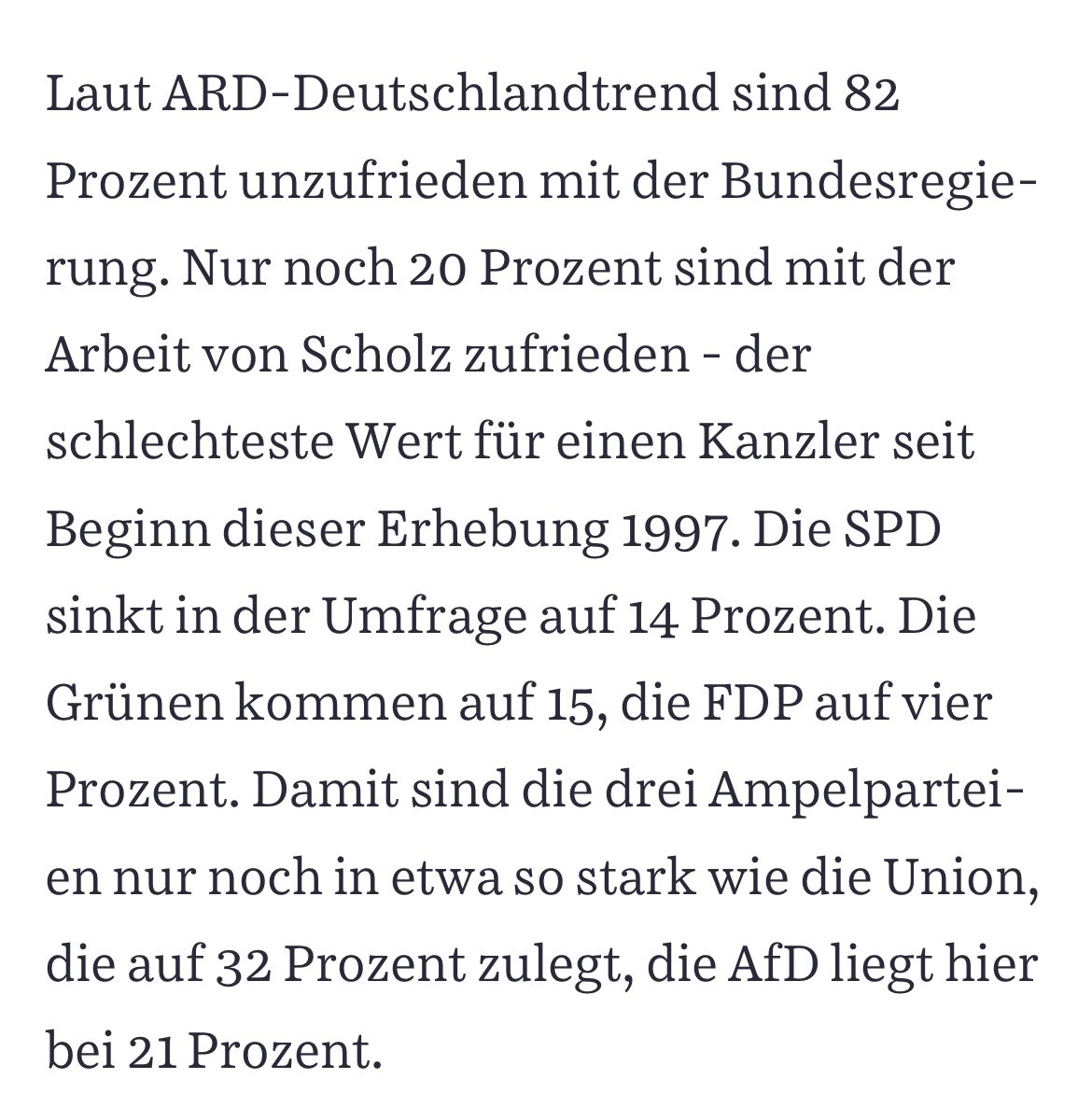 Karina Moessbauer (@k_moessbauer) on Twitter photo Eine Partei <a href="/spdde/">SPD Parteivorstand 🇪🇺</a>, die bei derart miserablen Umfragewerten zu null Selbstreflexion im Stande ist, stattdessen die Verantwortung selbstgefällig auf Opposition <a href="/CDU/">CDU Deutschlands</a> und Koa-Partner <a href="/fdp/">FDP</a> ablädt, hat sich mE als Regierungspartei in diesen Krisenzeiten disqualifiziert Eine Partei <a href="/spdde/">SPD Parteivorstand 🇪🇺</a>, die bei derart miserablen Umfragewerten zu null Selbstreflexion im Stande ist, stattdessen die Verantwortung selbstgefällig auf Opposition <a href="/CDU/">CDU Deutschlands</a> und Koa-Partner <a href="/fdp/">FDP</a> ablädt, hat sich mE als Regierungspartei in diesen Krisenzeiten disqualifiziert