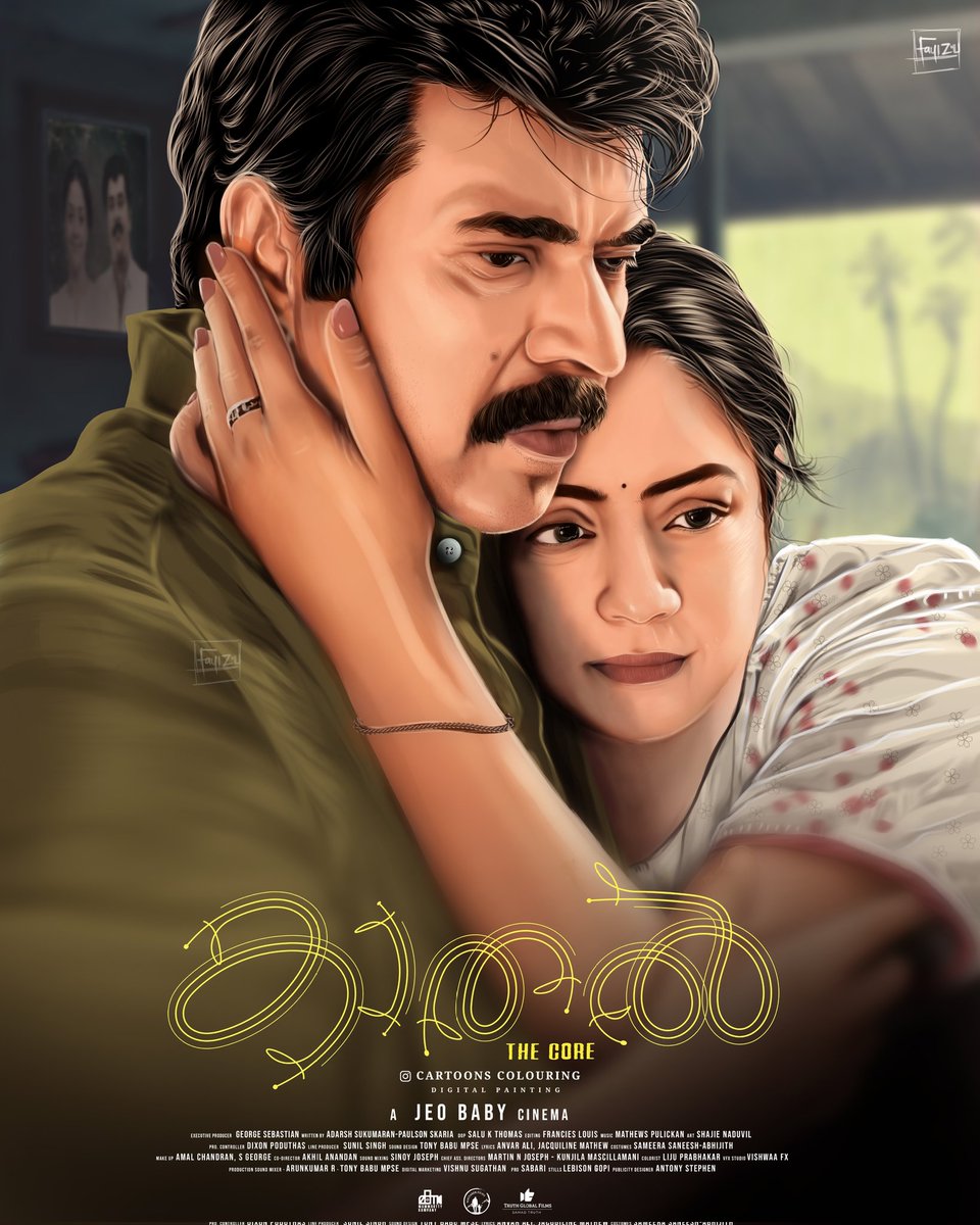 Thank you Cartoons Colouring for amazing fan art ❤ #KaathalTheCore Running Successfully !! #Mammootty #Jyotika #MammoottyKampany #JeoBaby #TruthGlobalFilms #WayfarerFilms