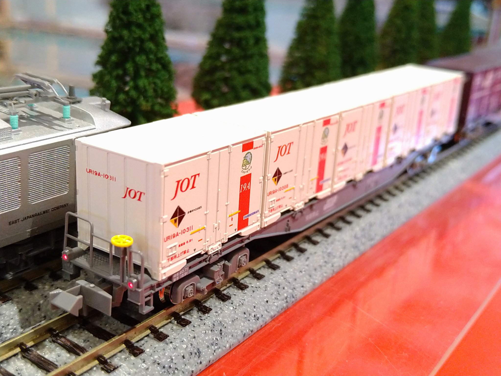 貨物列車　国鉄　JNR　鉄道コンテナ　12両セット　テールランプ点灯　コキ 貨物列車 国鉄 JNR 鉄道コンテナ 12両セット テールランプ点灯