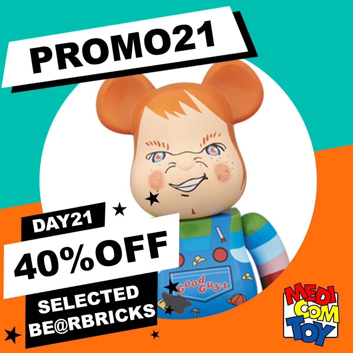 Only 15 days till Xmas! Get 40% off these Child’s Play Be@rbricks from Medicom Toy featuring Chucky and Good Guys doll. Use the code PROMO21 at the checkout.
urbanattitude.com.au/discount/PROMO…