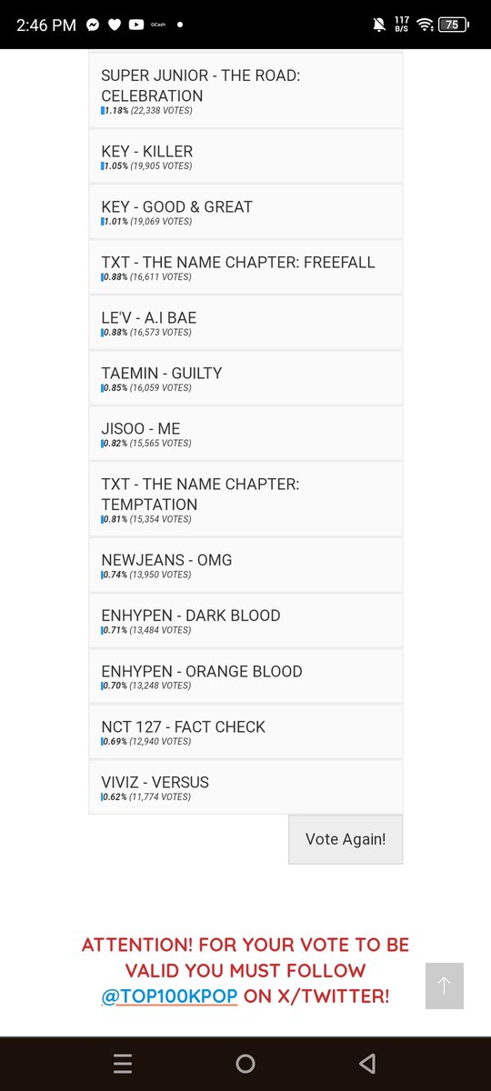 Magdale01033758's tweet photo. Common MOAs VOTE!!! 
1 more spot to enter TOP 20

I vote #TheNameChapterTemptation by #TOMORROW_X_TOGETHER for #TOP100KPOPALBUMS2023

I vote #TheNameChapterFreefall by #TOMORROW_X_TOGETHER for #TOP100KPOPALBUMS2023 https://t.co/b8xPOfQ8oi