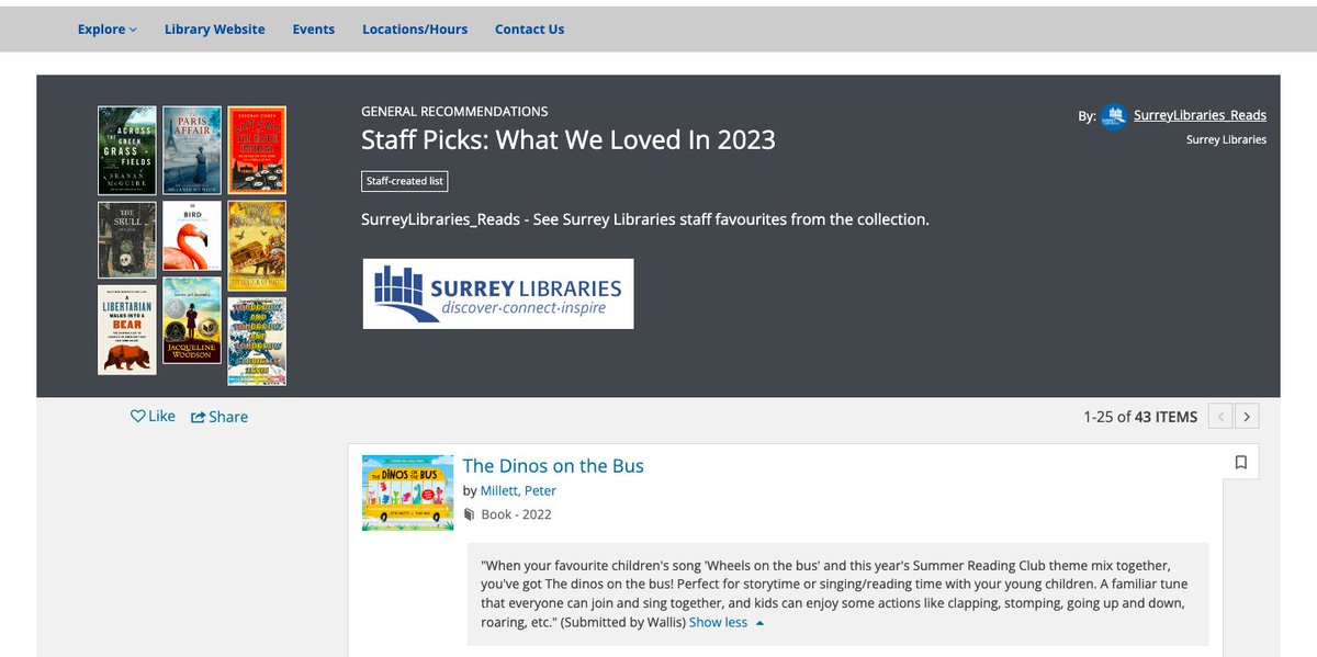 @surreylibrary adds 'The Dinos on the Bus' to staff picks for 2023! @tonynealart @ladybirdbooks