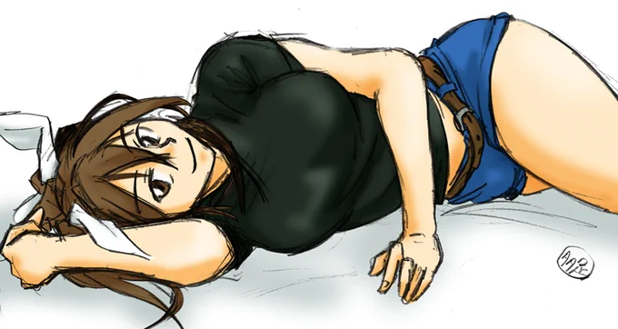 #これを見たやつは寝ている画像をあげろ「寝転がっている」ならそこそこ描いてる。ので、利根。 