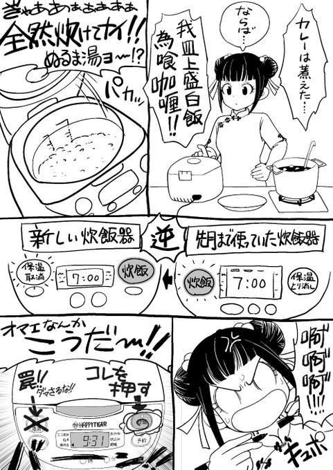 前回の買い替えの時はこういった事故が多発したんだけど、今回はタイガー→タイガーの買い替えでスイッチ位置もだいたい一緒なので大丈夫そうだった 