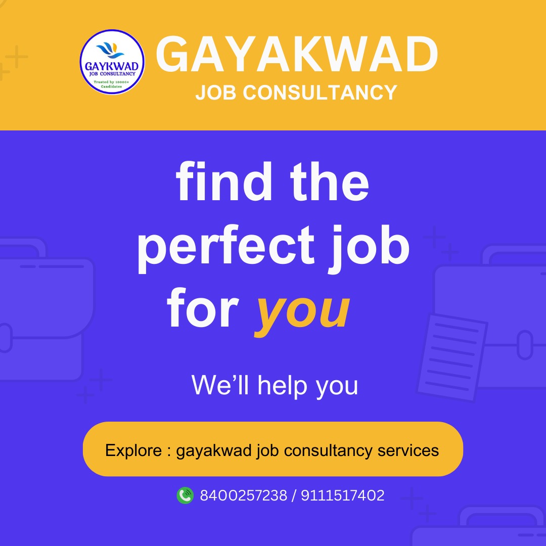 Find the perfect job for you..
.
Explore : gayakwad job consultancy services.
.
Best Job consultancy in raipur chhattisgarh ✅.
.
.
WhatsApp : 8400257238 / 9111514402
.
Visit :gayakwadjobconsultancy.com
.
.
#jobvacancy #gayakwadjobconsultancyraipur