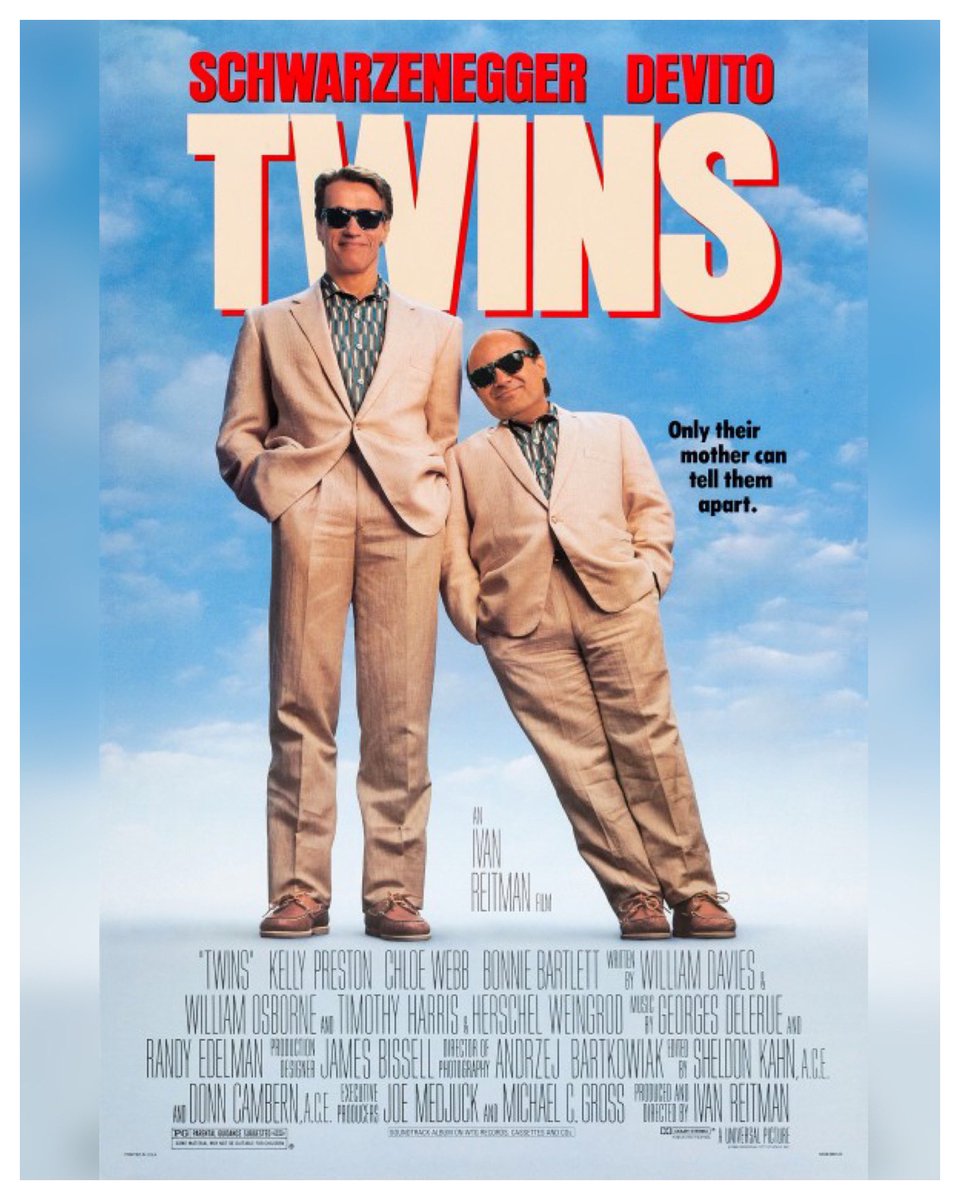 35 Years #Twins Starring: #ArnoldSchwarzenegger #DannyDeVito #KellyPreston #ChloeWebb #BonnieBartlett #DavidCaruso #TreyWilson #MarshallBell #TonyJay #HughOBrian #NehemiahPersoff #MauryChaykin #SvenOleThorsen Directed By: #IvanReitman 
 
#WreckLeaguePodcast