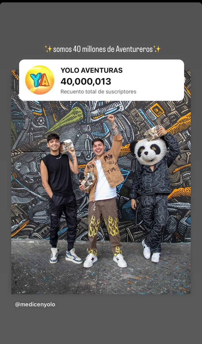 equipoave's tweet photo. El dia de hoy yoloaventuras llego a los 40 millones de suscriptores en su canal de youtuber muchas felicidades chicos por este gran logro que lograro ❤🥳 https://t.co/b8GHjFGjBS