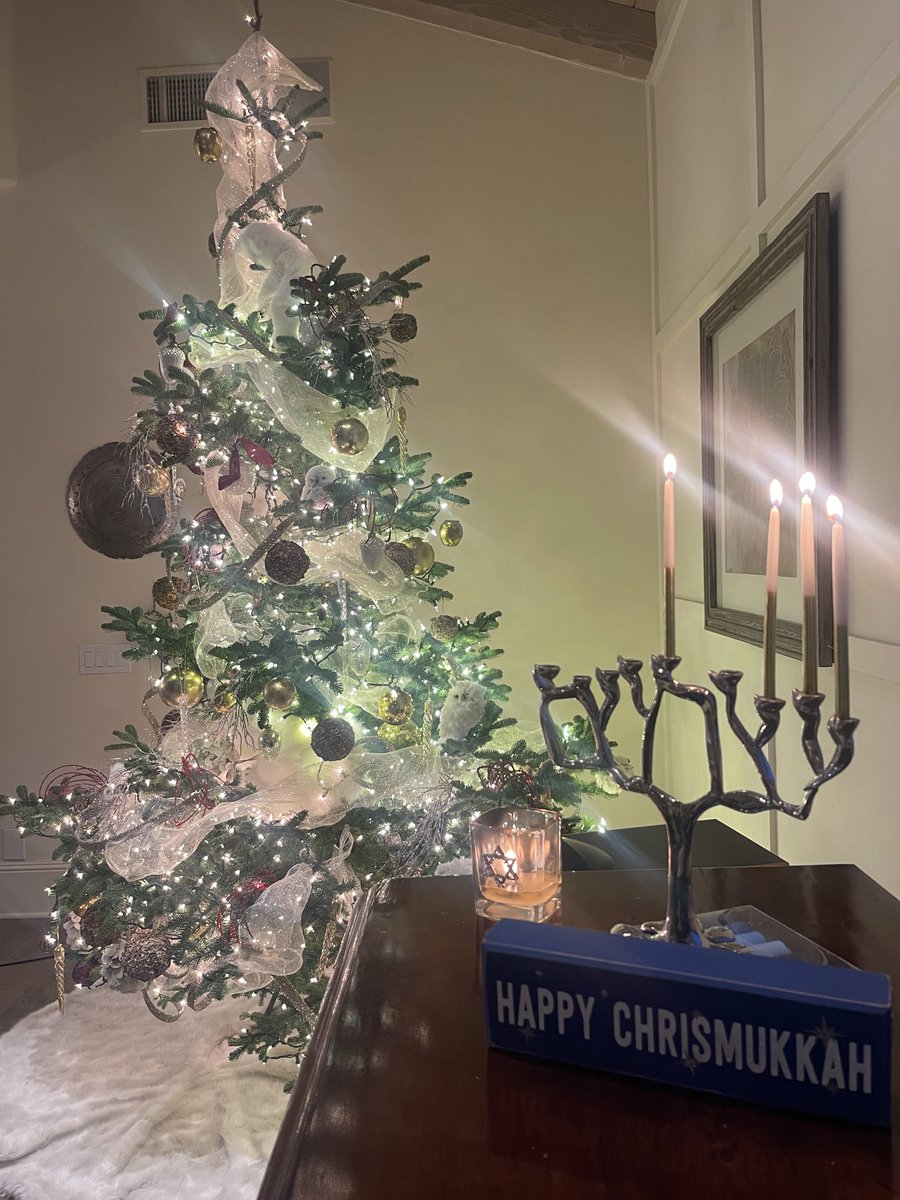 TBScullion's tweet photo. Happy Christmukka from our house to yours🕎🎄💙❤️ https://t.co/E9agPDSzgQ