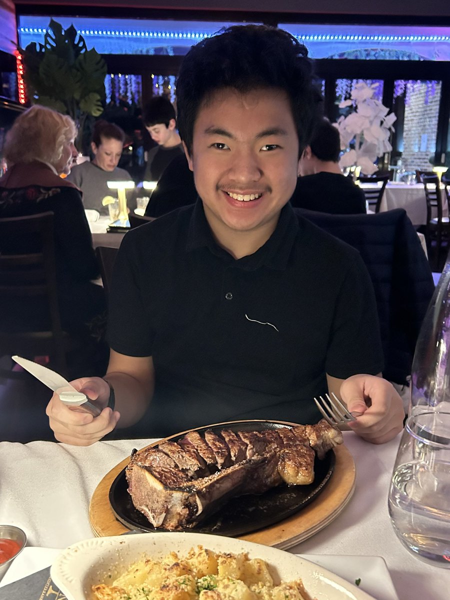 Possibly the biggest news of my life calls for a celebration! 🎉🦊🎓 Went to dinner at my favorite local restaurant tonight with my family! Doesn't that steak look good? 😉 I ate every single ounce!  😂  #Dinner #CollegeAcceptance