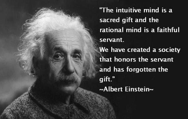 SalmanTorsum's tweet photo. #intuative #mind @elonmusk 
“The intuitive mind is a sacred gift and the rational mind is a faithful servant. We have created a society that honors the servant and has forgotten the gift.”
— Albert Einstein https://t.co/f9ckHvxG1C