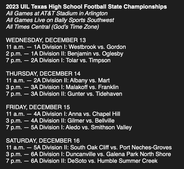 Tepper's tweet photo. The stage is set for the 2023 UIL Texas high school football state championships.

Complete coverage on https://t.co/D0te8cAome.

#TXHSFB #UILState https://t.co/hQnbBWLgvT