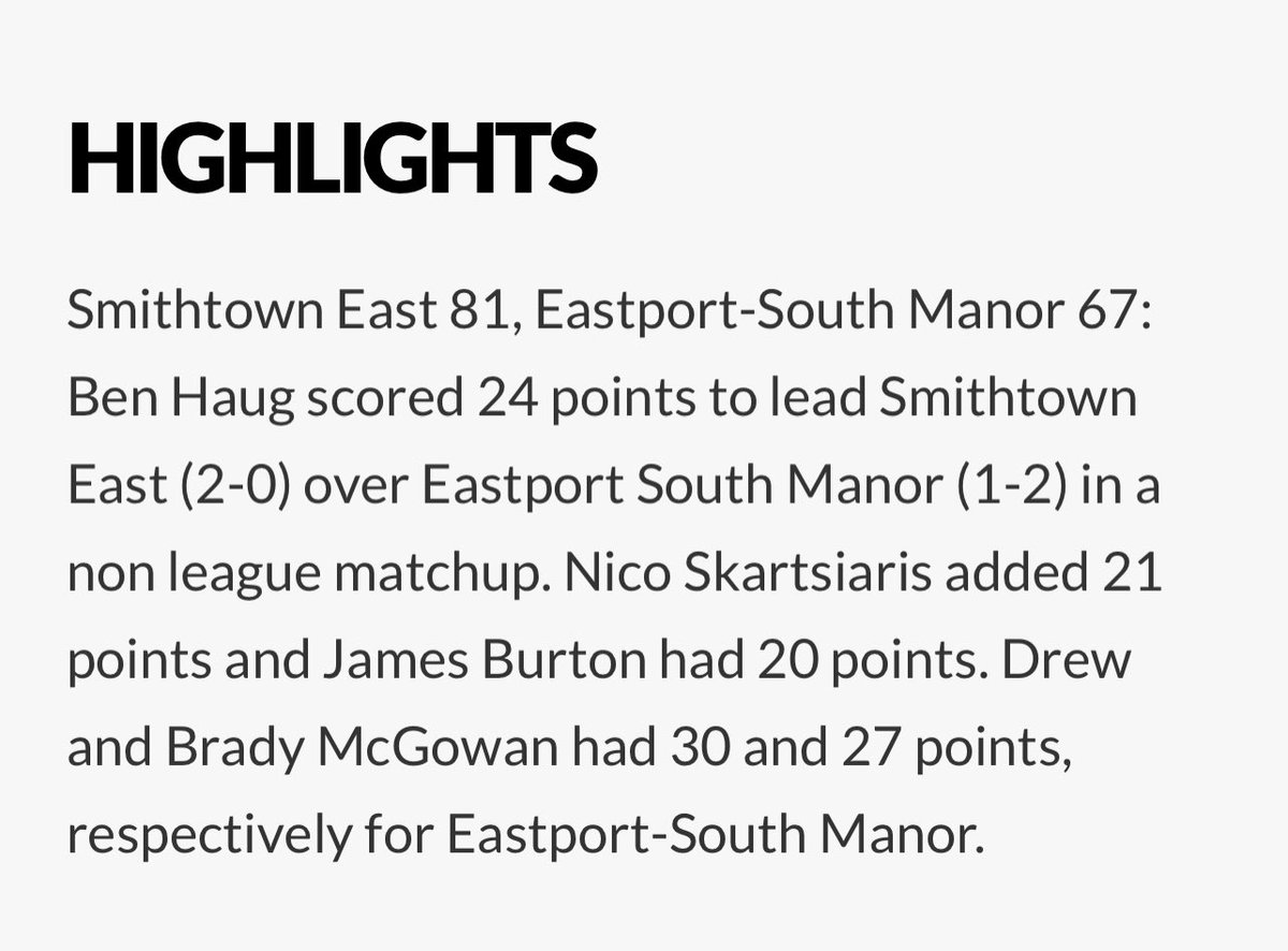 Great team win today. 24 points, East is rolling!! <a href="/MoKearney_/">Mo Kearney</a> <a href="/AJ_Uhl/">AJ</a> <a href="/LIBasketball23/">LI Sports Fanatic 🏈🏀⚾️</a> <a href="/MikeMcSloy/">Mike McSloy</a>