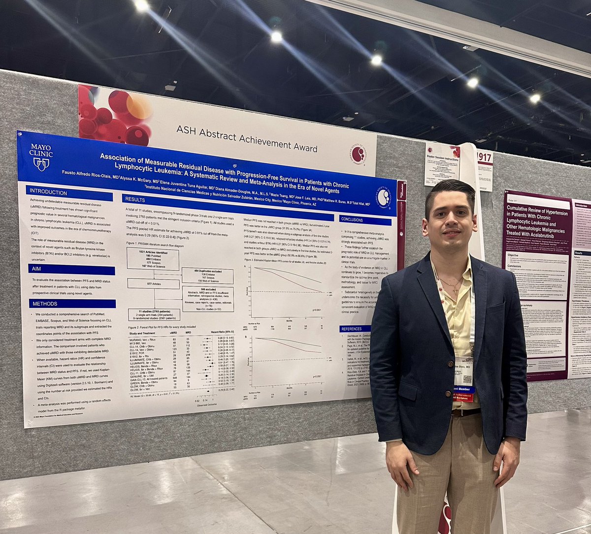 faustor's tweet photo. Come to see our work (poster 1916), a meta-analysis about the association of MRD with PFS in CLL. Thanks @THilalMD for the opportunity to work on this after my last year observership @ASH_hematology #ASH23 #CLLsm https://t.co/t8jZJPGvSm
