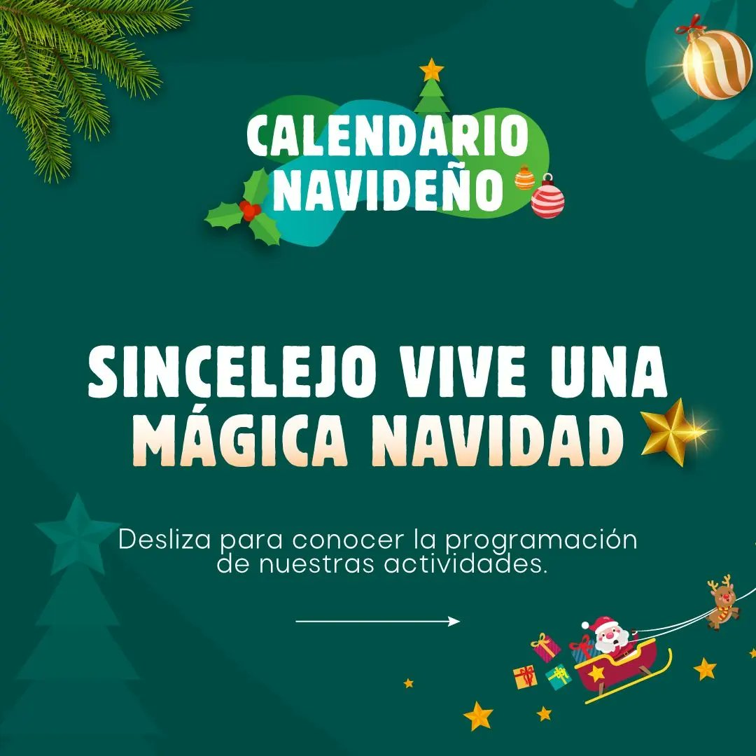alcaldiasljo's tweet photo. ¡Celebremos juntos la magia de la Navidad! 

Únete a nosotros y disfruta de la agenda navideña ✨🎄🎅🏻que preparamos para ti,comparte  momentos  en familia llenos de alegría, risas y buenos recuerdos. 

#SincelejoesGestionSocialParaTransformar https://t.co/5mrrFw7S5j