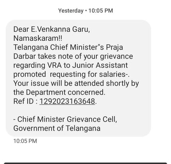 CITIZEN_NLG's tweet photo. Sanction Salaries to VRA to Jr.Asst. promoted employee's https://t.co/j74INCFwt5